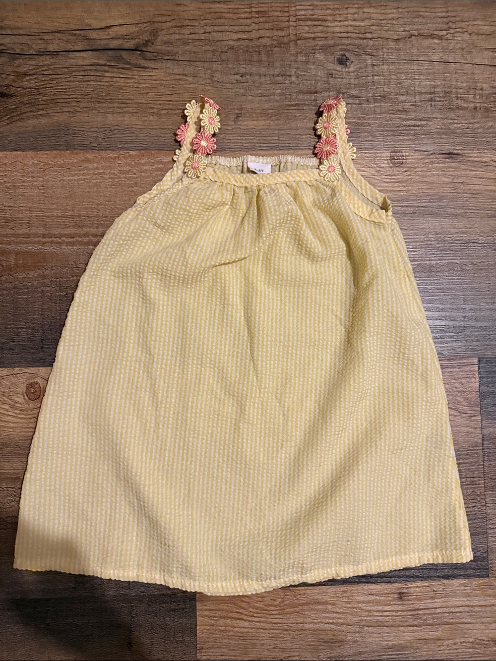 Sunny Yellow Girls Sundress with Floral Straps